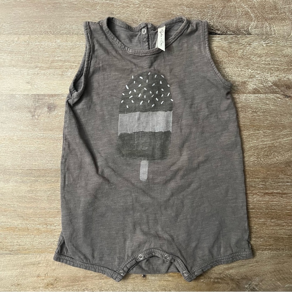 Rylee + Cru Infant Charcoal Brown Gray Popsicle Romper Size 3-6 Months